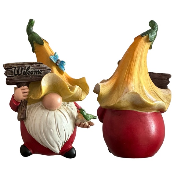 Resin Flower Gnome Figure (set of 4) Garden Decor - Picture 2 of 5